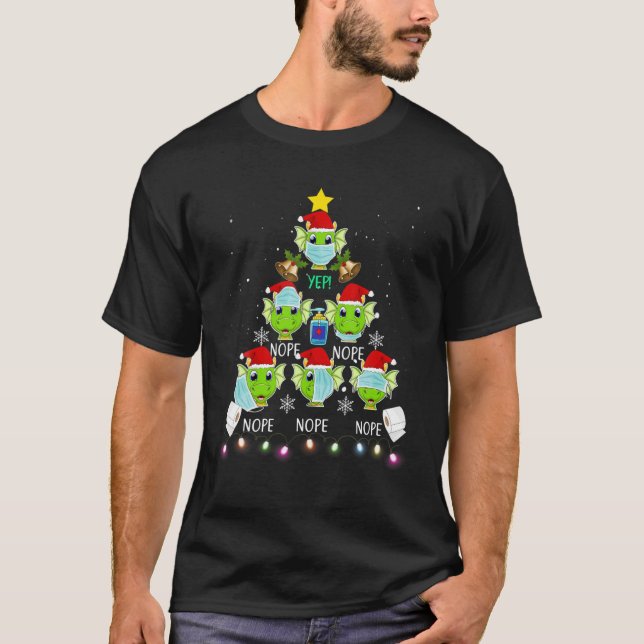 Christmas 2020 Dragon Wearing Mask Wrong Funny PJs T-Shirt (Front)