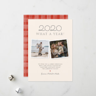 Christmas 2020 Hand-drawn Red Tartan Holiday Card