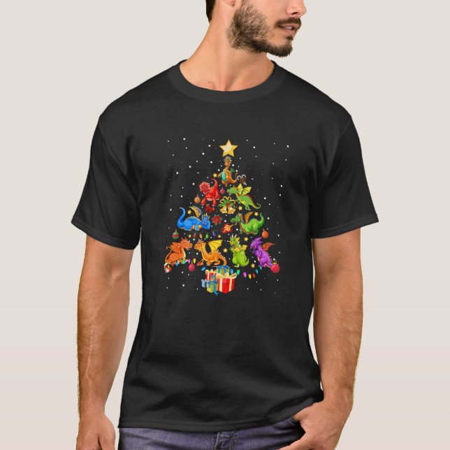 Christmas 2021 Dragon Wearing Mask Wrong Funny Pjs T-Shirt (Front)