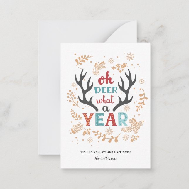Christmas 2021 Oh Deer What A Year Pandemic Card (Front)