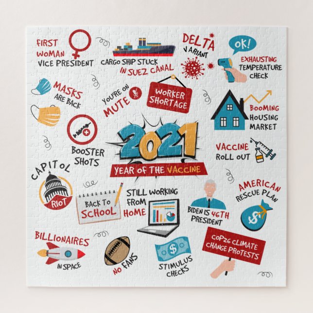 Christmas 2021 Pandemic Vaccine Commemorative Jigsaw Puzzle (Vertical)