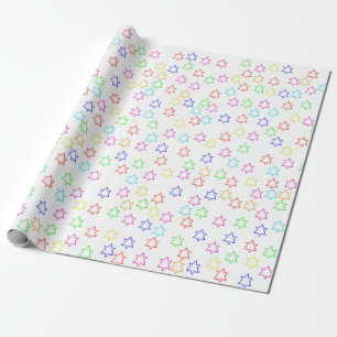 Christmas 2022 bright fun stars wrapping paper