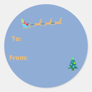 Christmas 2022 to, from fun classic round sticker