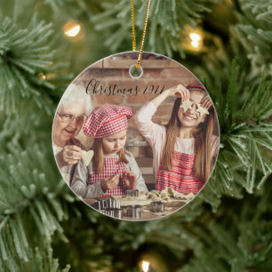 Christmas 2022 Two Photo  Ceramic Ornament