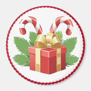 Christmas 2024 Candy Canes & a Present II Magnet