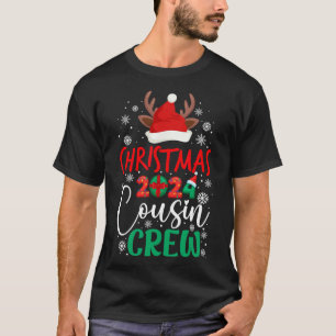 Christmas 2024 Cousin Crew Reindeer Xmas Santa Hat T-Shirt