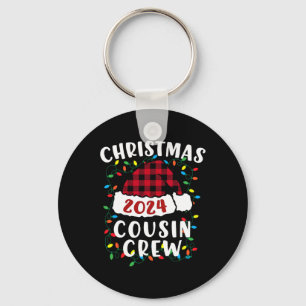 Christmas 2024 Cousin Crew Xmas Lights Santa Hat P Keychain