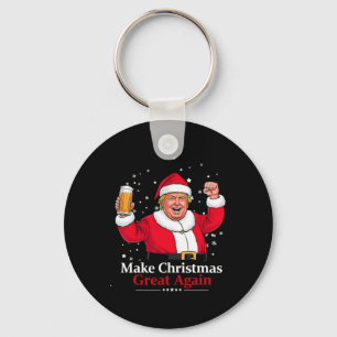 Christmas 2024 Funny Trump And Beer Make Christmas Keychain