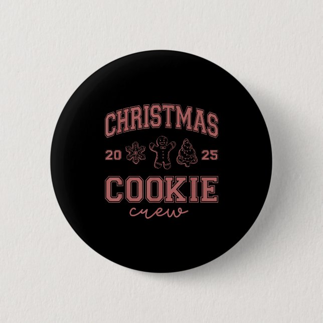 Christmas 2025 Cookie Crew Gingerbread Funny Chris 2 Inch Round Button (Front)