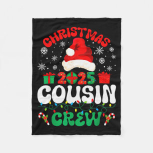 Christmas 2025 Cousin Crew Xmas Funny Matching Fam Fleece Blanket