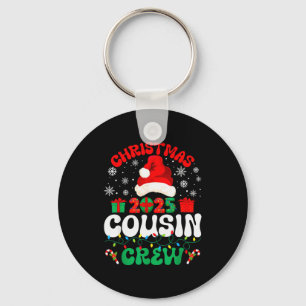 Christmas 2025 Cousin Crew Xmas Funny Matching Fam Keychain