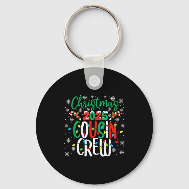 Christmas 2025 Cousin Crew Xmas Matching Family Gr Keychain (Front)