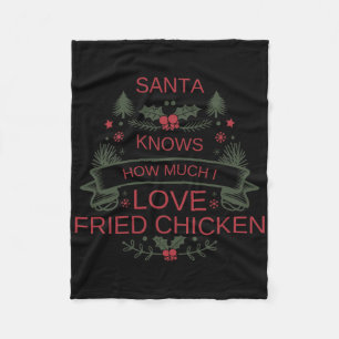 Christmas 2025 Humour Fried Chicken Shirt For Comf Fleece Blanket