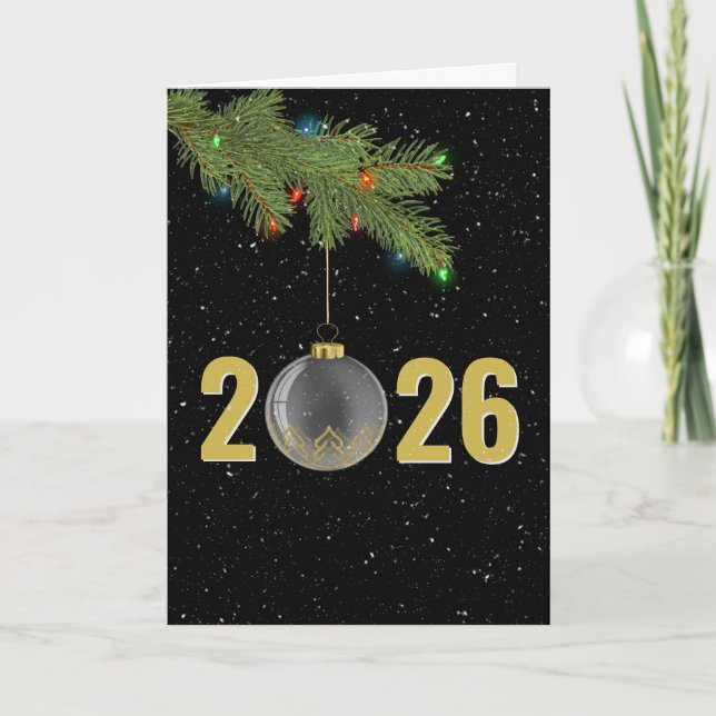 Christmas 2025 Ornaments in Snow Holiday Card (Front)