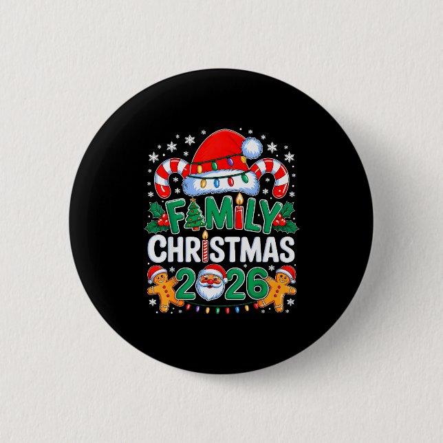 Christmas 2026 Family Matching Xmas Team Santa Squ 2 Inch Round Button (Front)