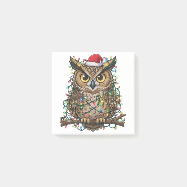 Christmas 2026 Festive Owl Holiday Bird  Post-it Notes (Front)