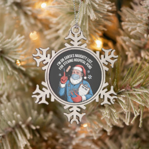 christmas 2026, snowflake pewter christmas ornament