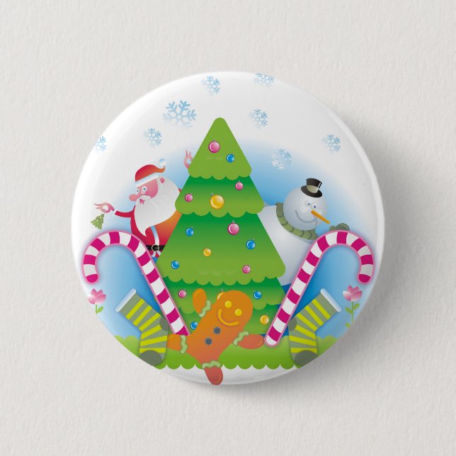 christmas 2 inch round button (Front)