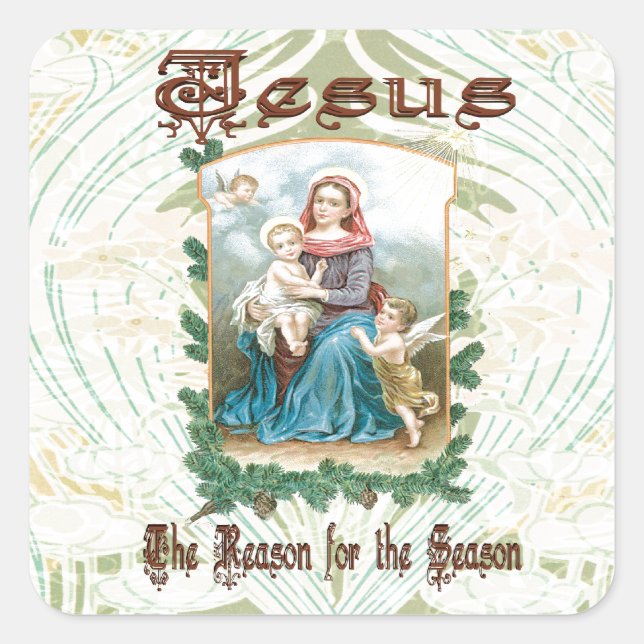 Christmas 2 - Jesus is the Reason for Season Square Sticker (Front)