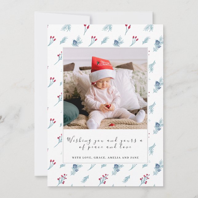 Christmas 2 Photo Collage family holiday card (Back)