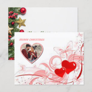 Christmas 2 photos postcard