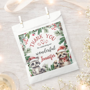 Christmas 2nd Birthday Woodland Raccoon Favour Bag