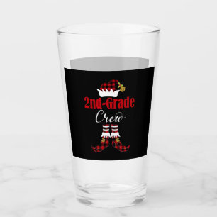 Christmas 2nd Grade Crew Elf Teacher Student Cute Glass