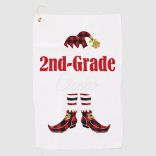 Christmas 2nd Grade Crew Elf Teacher Student Cute  Golf Towel