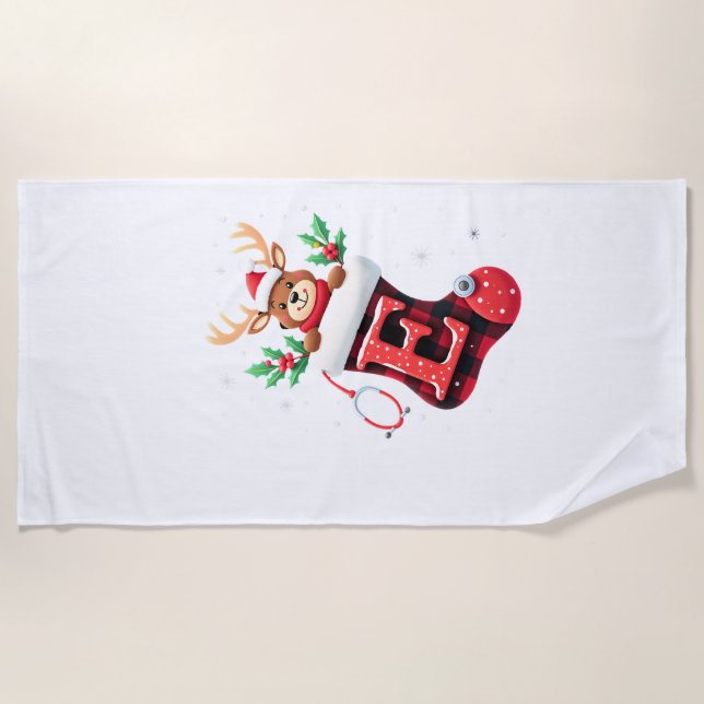 Christmas (3) beach towel (Front)