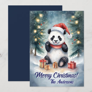 Christmas 3 panda, Happy Holidays, Christmas card