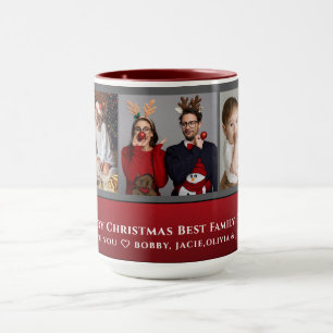 Christmas 3-Photo Collage Unique Family Keepsake  Mug