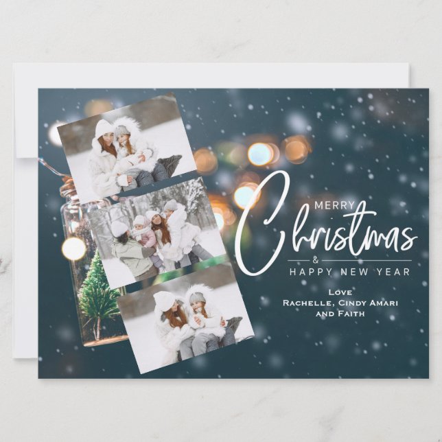 Christmas 3 Photo Holiday Card (Front)