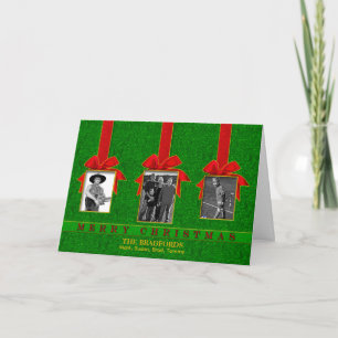 CHRISTMAS - 3 PHOTO INSERTS - PRESENTS HOLIDAY CARD