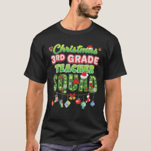 Christmas 3rd Grade Teacher Squad Merry Pine Tree T-Shirt