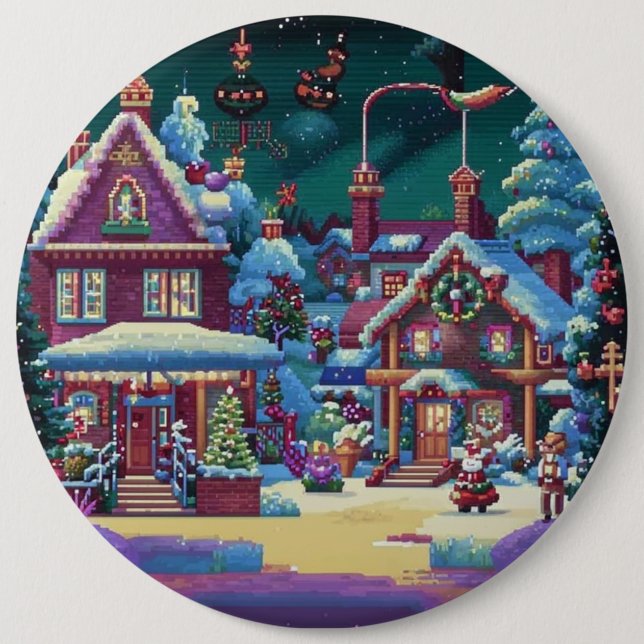 Christmas 4. 6 inch round button (Front)