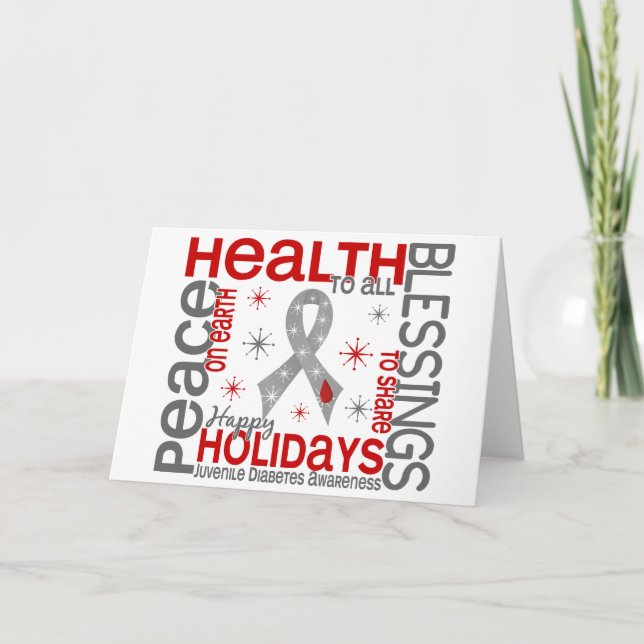 Christmas 4 Juvenile Diabetes Snowflakes Holiday Card (Front)