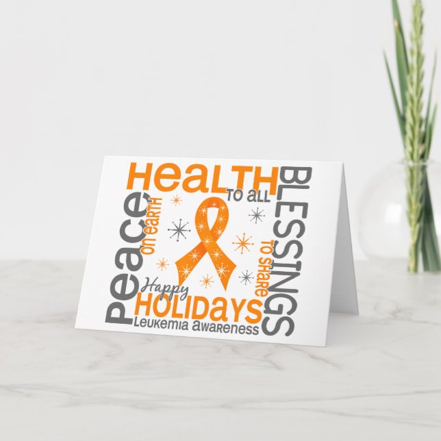 Christmas 4 Leukaemia Snowflakes Holiday Card (Front)