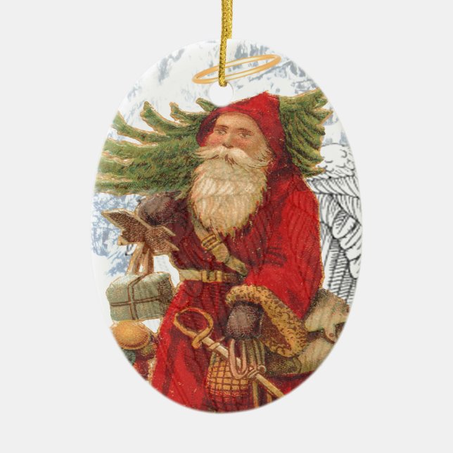 Christmas 4 Saint Nicholas Ceramic Ornament (Front)