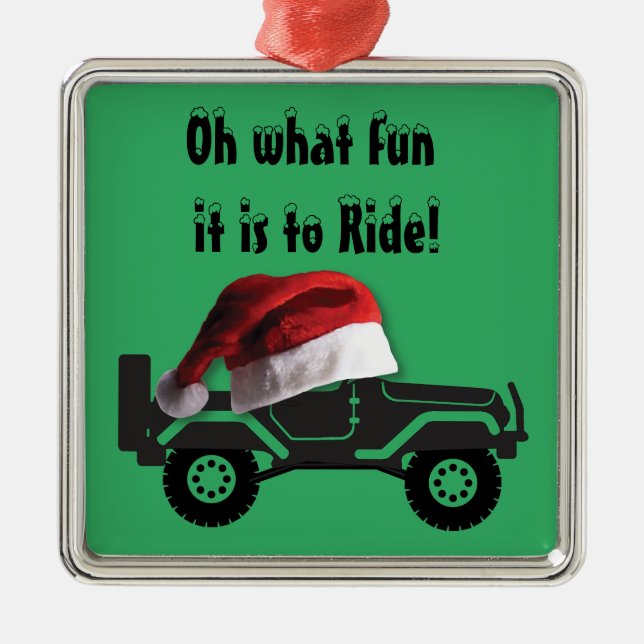Christmas 4-Wheeler Metal Ornament (Front)