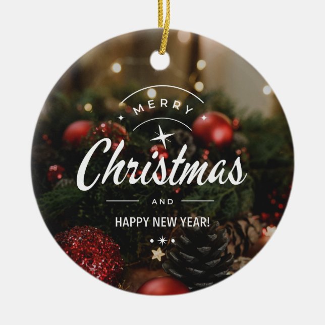 Christmas 5 ceramic ornament (Front)