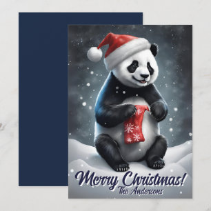 Christmas 5 panda, Happy Holidays, Christmas card