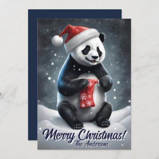 Christmas 5 panda, Happy Holidays, Christmas card