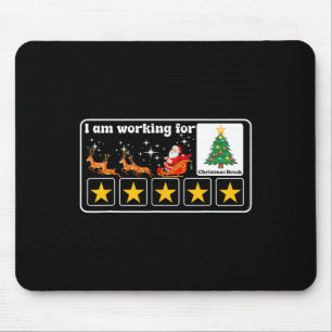 Christmas 5 Stars Xmas Tree I'm Working For Chirst Mouse Pad