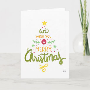 Christmas 5 We Wish You A Merry Christmas Holiday Thank You Card