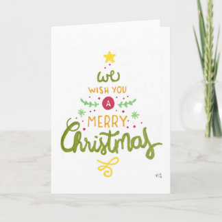 Christmas 5 We Wish You A Merry Christmas Holiday Thank You Card