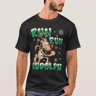 Christmas 5K Run Run Rudolph Holiday Team Running T-Shirt