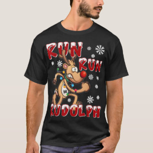 Christmas 5K Run Run Rudolph Holiday Team Running  T-Shirt