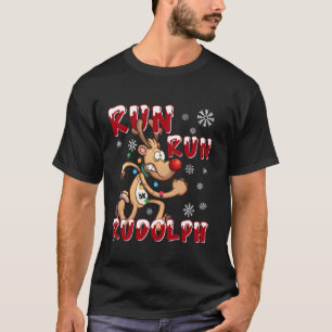 Christmas 5K Run Run Rudolph Holiday Team Running  T-Shirt