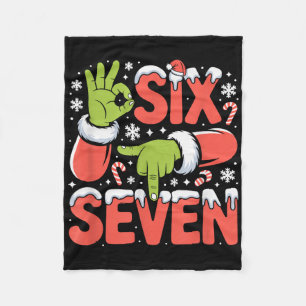 Christmas 67 Funny Meme Xmas Six Seven Santa Hand Fleece Blanket