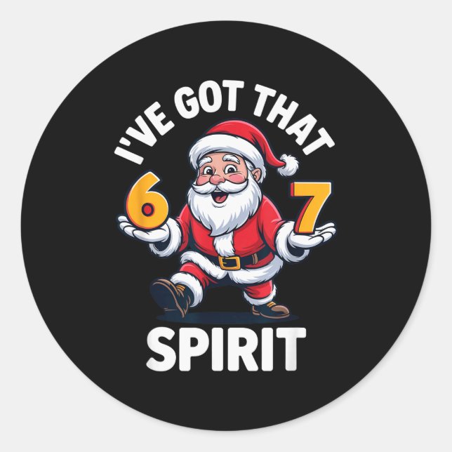 Christmas 67 Funny Xmas Six Seven Ugly Sweater 6-7 Classic Round Sticker (Front)